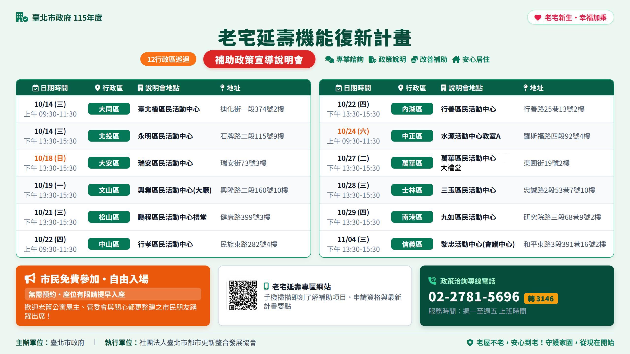 臺北市「老宅延壽計畫」12行政區巡迴說明會開跑 d8ed2773 482f 499f ac0c 410399cce5d5